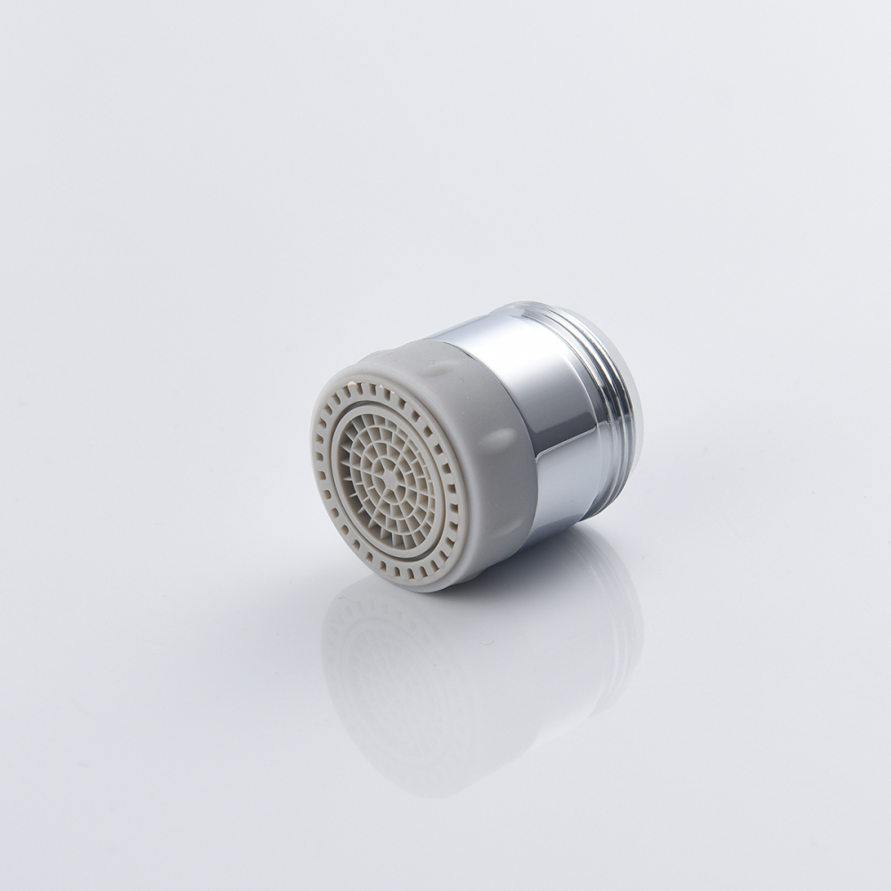 Tecmolog Brass Rotatable Sink Aerator with Silicone Head,  M22 Female/M24 Male Thread, Chrome/Black/Brushed Nickel