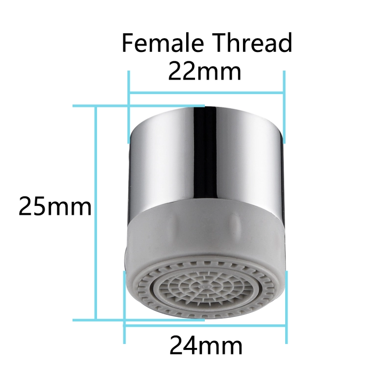 Tecmolog Brass Rotatable Sink Aerator with Silicone Head,  M22 Female/M24 Male Thread, Chrome/Black/Brushed Nickel