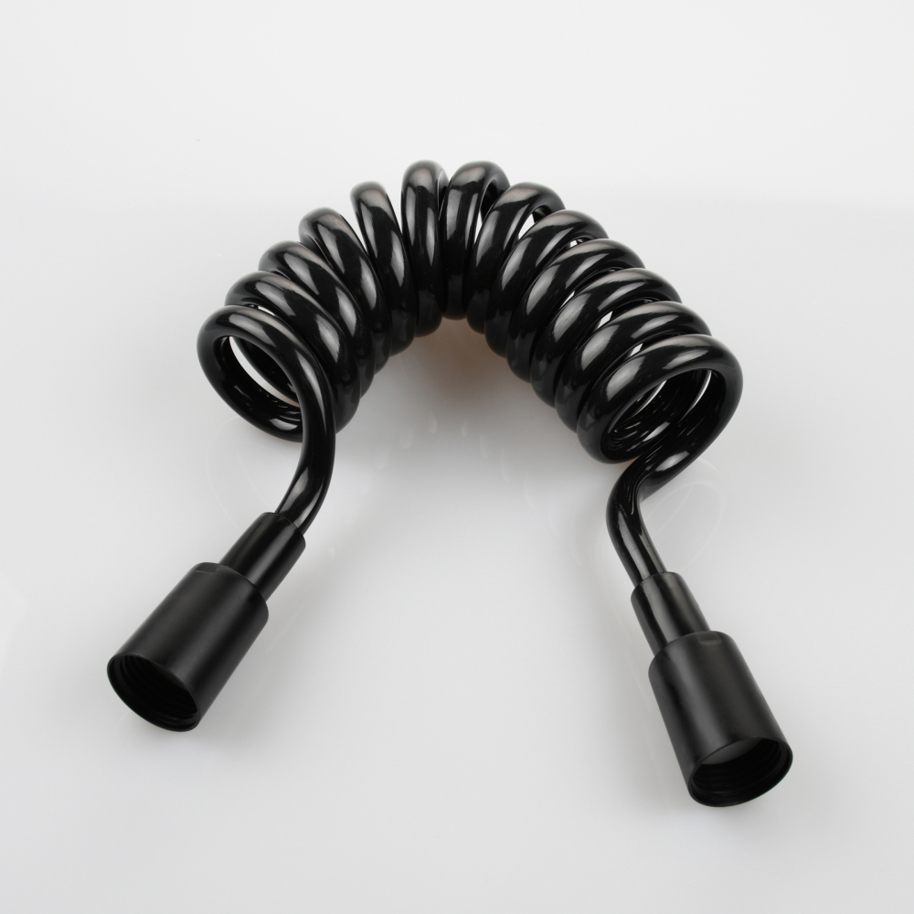 Tecmolog Shower Hose Spring Flexible White/Black/Gray 1.5m/2m/3m/4m/5m Shower Head Hose with Brass Nut for Water Plumbing Toilet Bidet Sprayer Telephone Line Plumbing