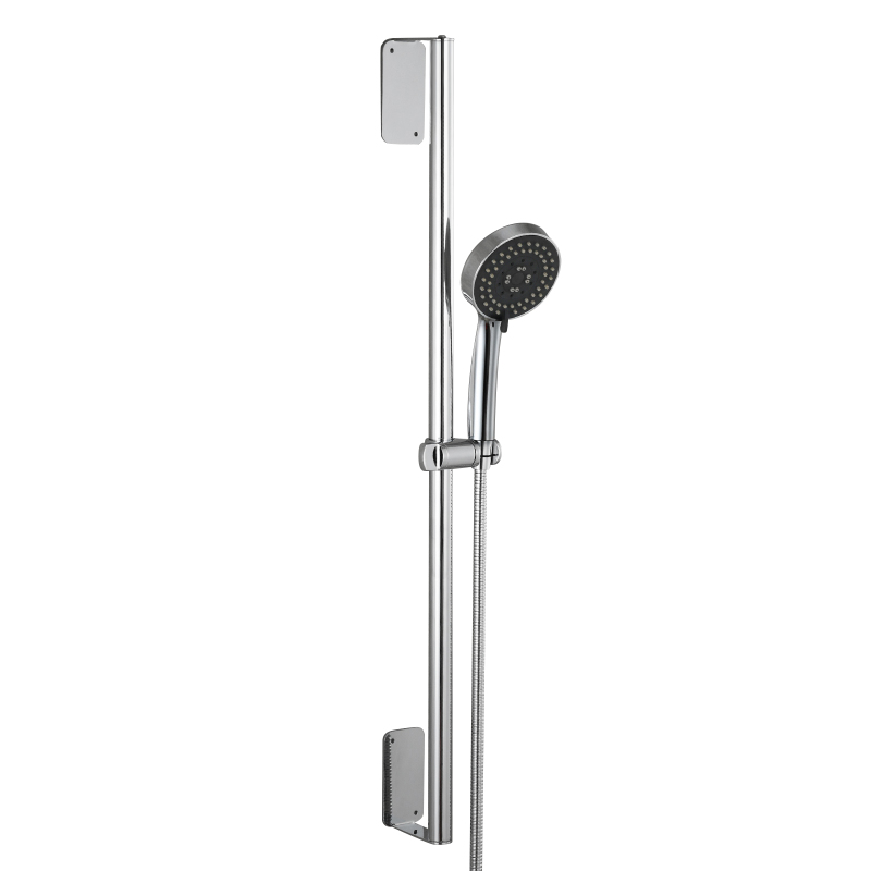 Tecmolog 31.5" (80cm) Lengthened Handheld Shower Sliding Bar Adjustable Shower Head Holder with 5 Outlet-way Shower Head and 2m Shower Hose, Stainless Steel, Chrome/Nickel/Black/Gold