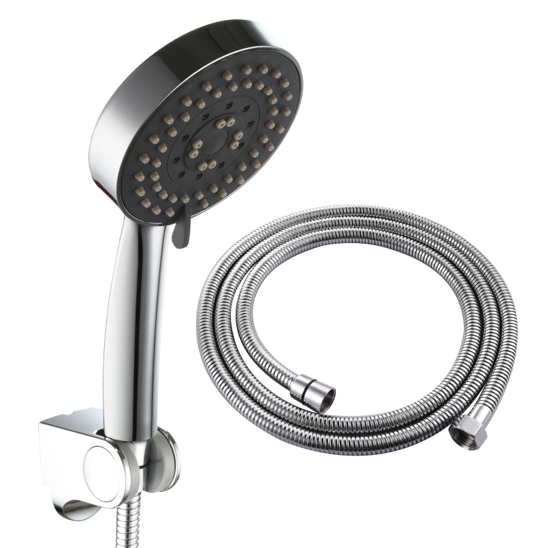 Tecmolog ABS Plastic PVD Gold Water Saving Shower Head, Pressure Boost Handheld Shower Sprayer for Bathroom, Shower Set