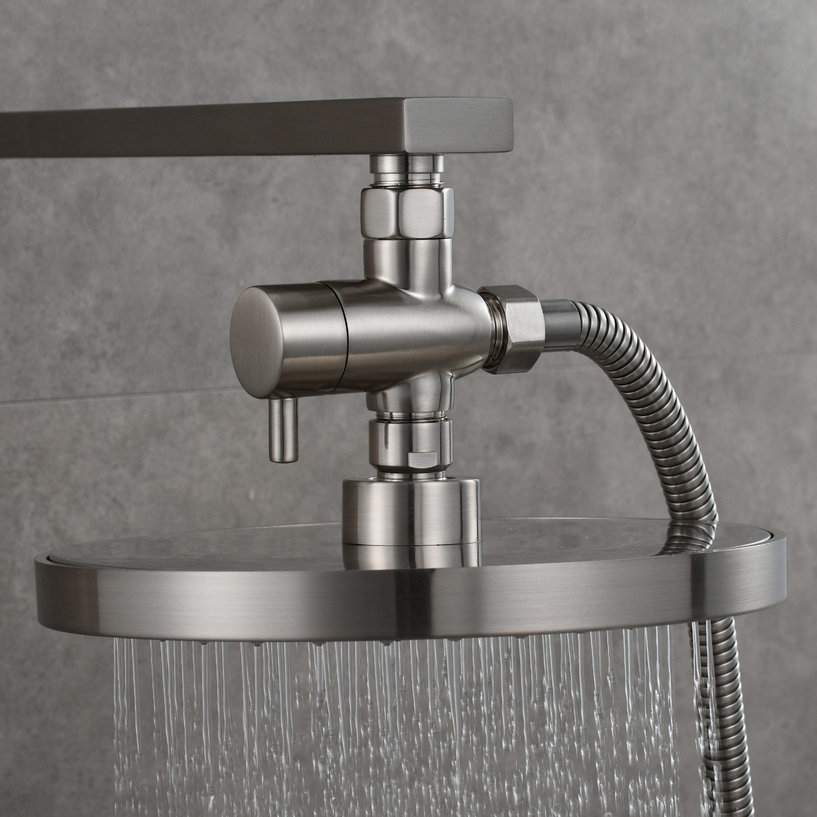 Tecmolog Brass Diverter with Switch Big Flow 3-way T Valve G1/2'' Shower Diverter with Shut Off Valve,Chrome/Black/Gold/Nickel