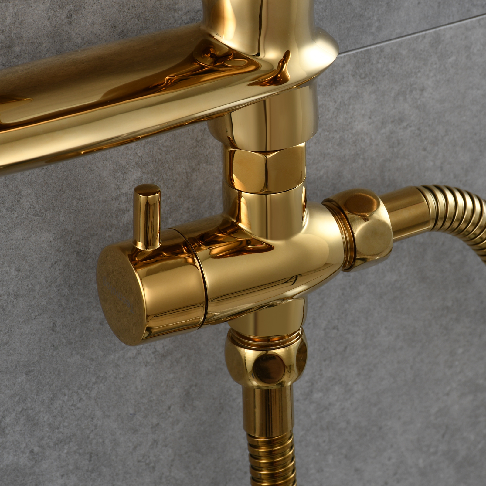 Tecmolog Brass Diverter with Switch Big Flow 3-way T Valve G1/2'' Shower Diverter with Shut Off Valve,Chrome/Black/Gold/Nickel
