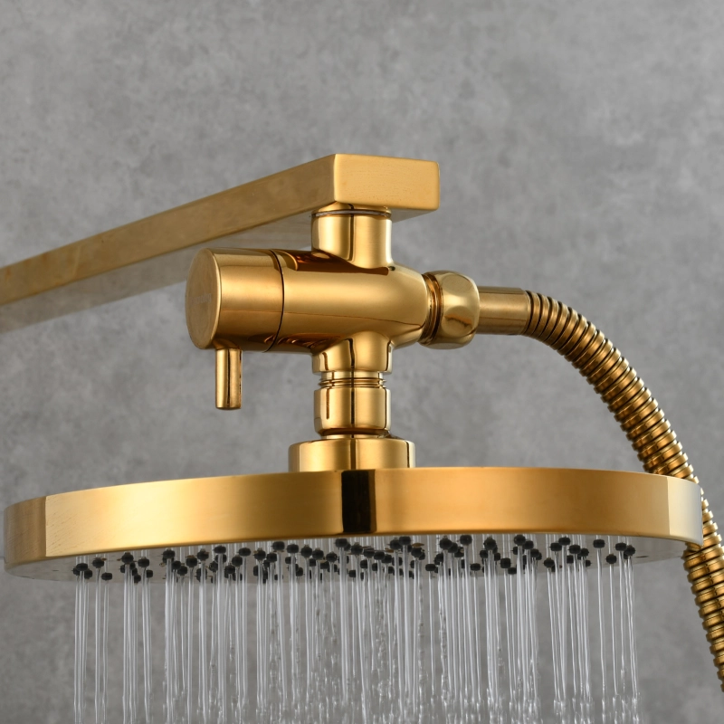 Tecmolog Brass G1/2'' Shower Diverter with Shut Off Valve for Bathtub and Shower Arm T-Valve to Fixed Shower Head,Hand Shower Head（Without nuts）,Chrome/Black/Gold/Nickel