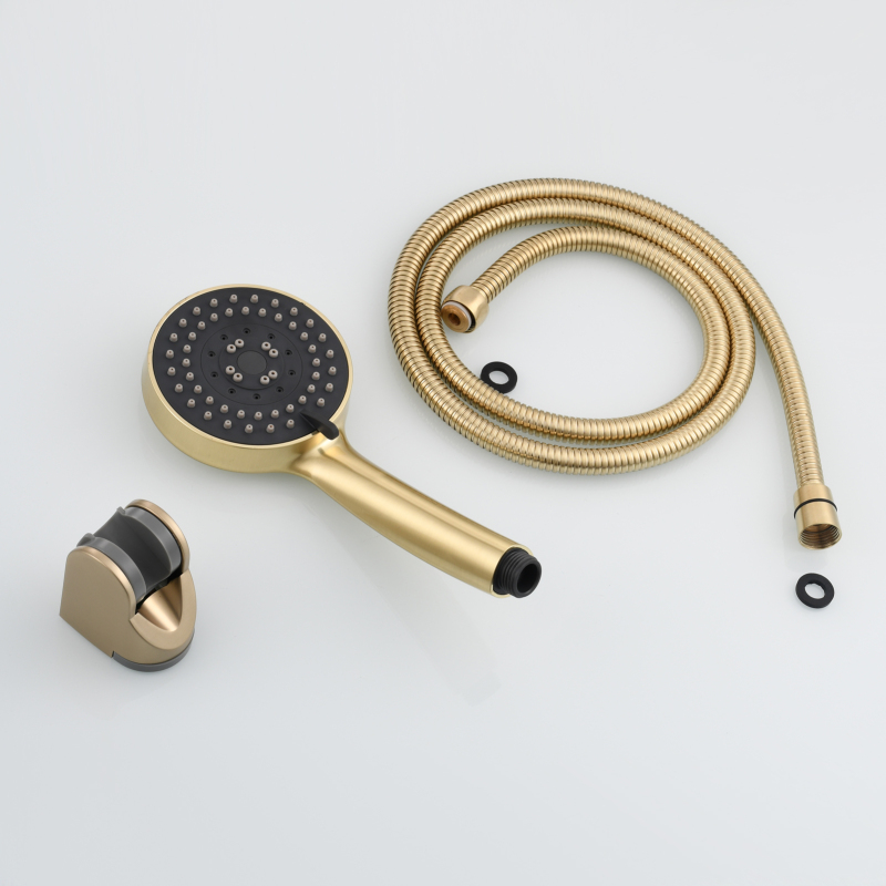 Tecmolog ABS Plastic PVD Gold Water Saving Shower Head, Pressure Boost Handheld Shower Sprayer for Bathroom, Shower Set