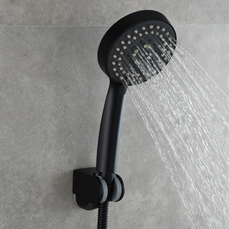 Tecmolog ABS Plastic PVD Gold Water Saving Shower Head, Pressure Boost Handheld Shower Sprayer for Bathroom, Shower Set