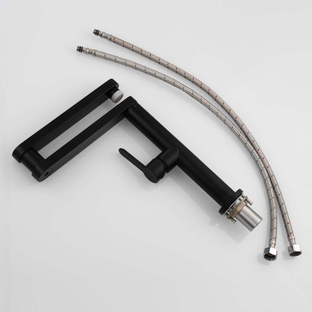 Tecmolog Folding Kitchen Faucet Deck Mounted Pot Filler Extension Restaurant Faucets Copper Black/Nickel/Chrome/ Shank Joint Swing Arm tap For Hot and Cold