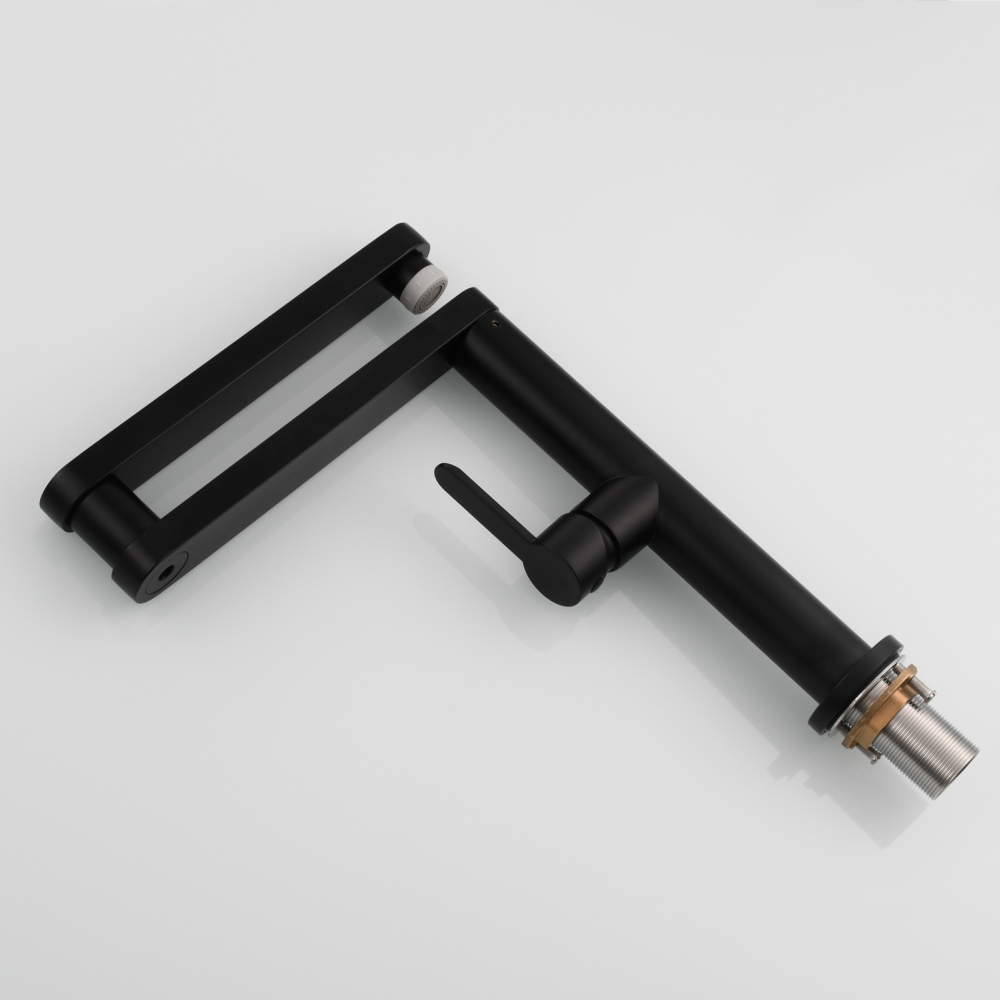 Tecmolog Folding Kitchen Faucet Deck Mounted Pot Filler Extension Restaurant Faucets Copper Black/Nickel/Chrome/ Shank Joint Swing Arm tap For Hot and Cold