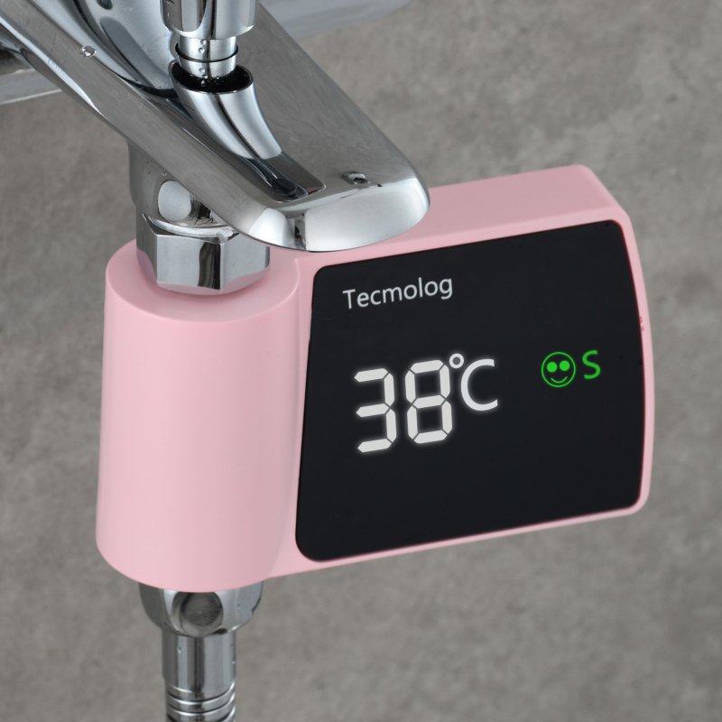 Tecmolog Plastic Led Waterproof Thermometer Pink Water High Accuracy Digital Thermometer for Bathtub Faucet Pink/Blue/Black/Silver