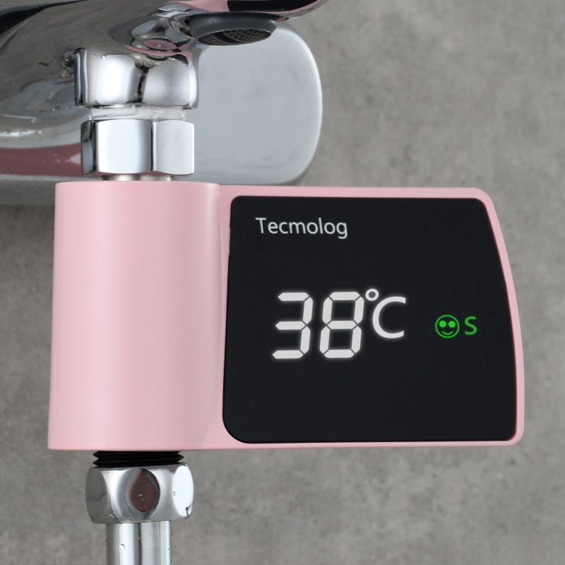 Tecmolog Plastic Led Waterproof Thermometer Pink Water High Accuracy Digital Thermometer for Bathtub Faucet Pink/Blue/Black/Silver