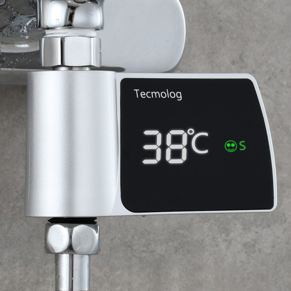 Tecmolog Plastic Led Waterproof Thermometer Pink Water High Accuracy Digital Thermometer for Bathtub Faucet Pink/Blue/Black/Silver