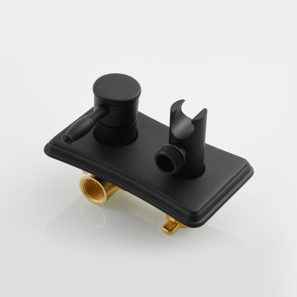 Tecmolog Handheld Bidet Sprayer Set Stainless Steel Bathroom Cloth Diaper Sprayer Shattaf for Toilet Warm Water, Black/Brushed Nickel