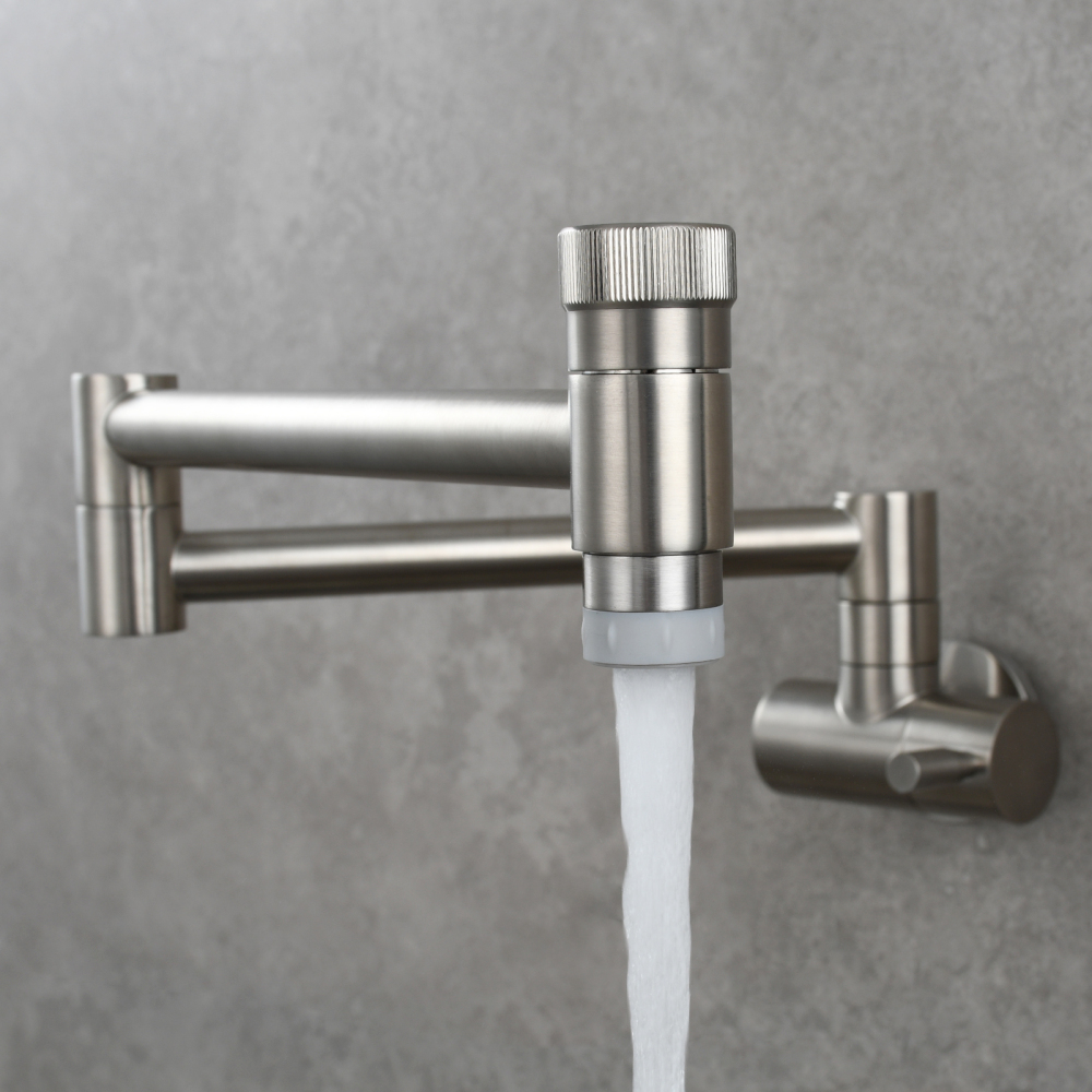 Tecmolog Wall Mount Kitchen Faucet, Brass 360 Rotatable Folding Lengthened  Sink Taps with Double Switch and Single Handle CT165NA/CT165/CT165R/CT165B