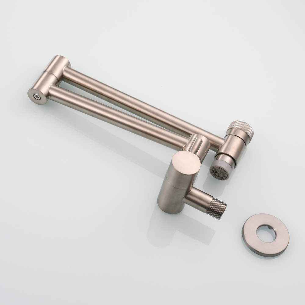 Tecmolog Wall Mount Kitchen Faucet, Brass 360 Rotatable Folding Lengthened  Sink Taps with Double Switch and Single Handle CT165NA/CT165/CT165R/CT165B