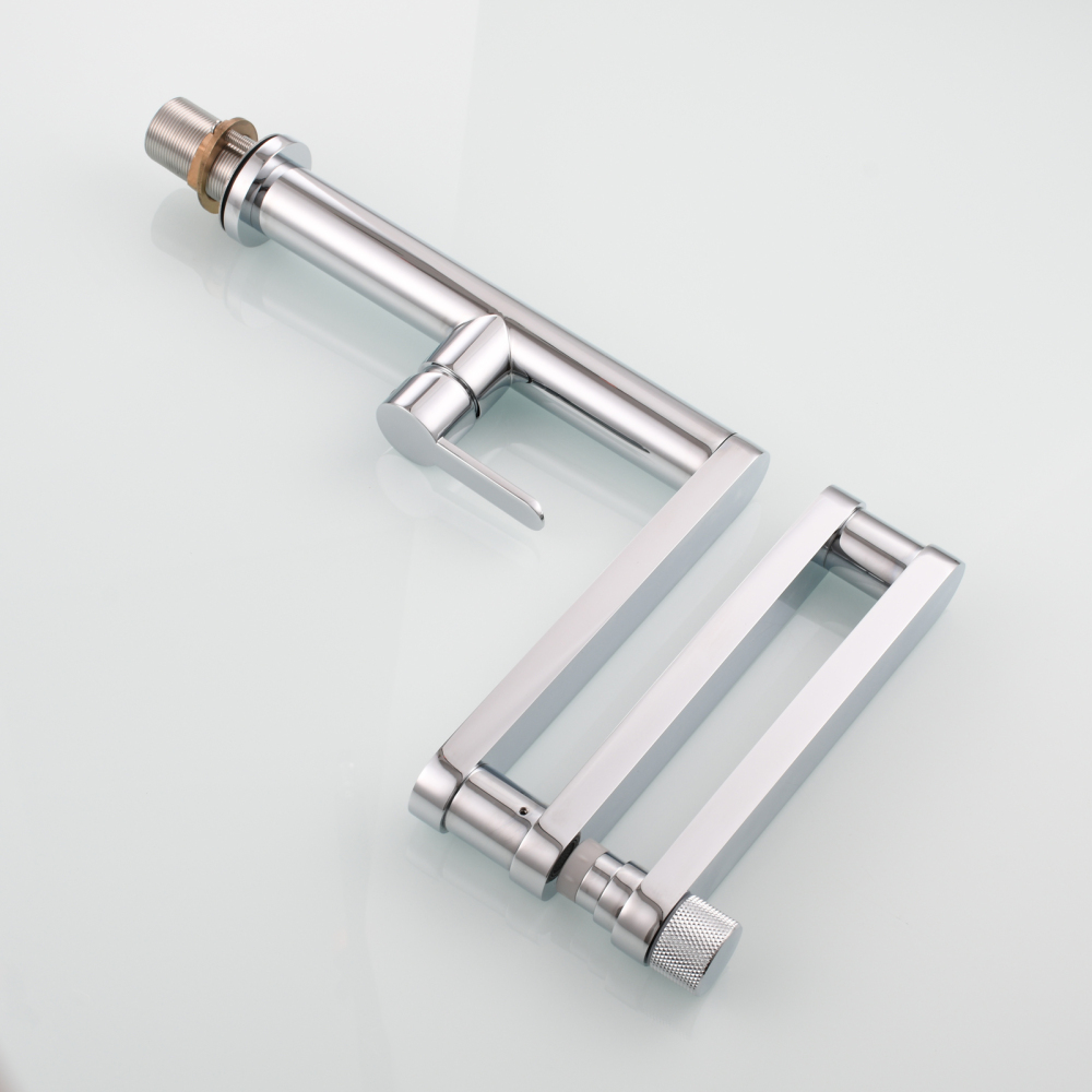 Tecmolog Folding Kitchen Faucet Deck Mounted Pot Filler Extension Restaurant Faucets Copper Black/Nickel/Chrome/ Shank Joint Swing Arm tap For Hot and Cold