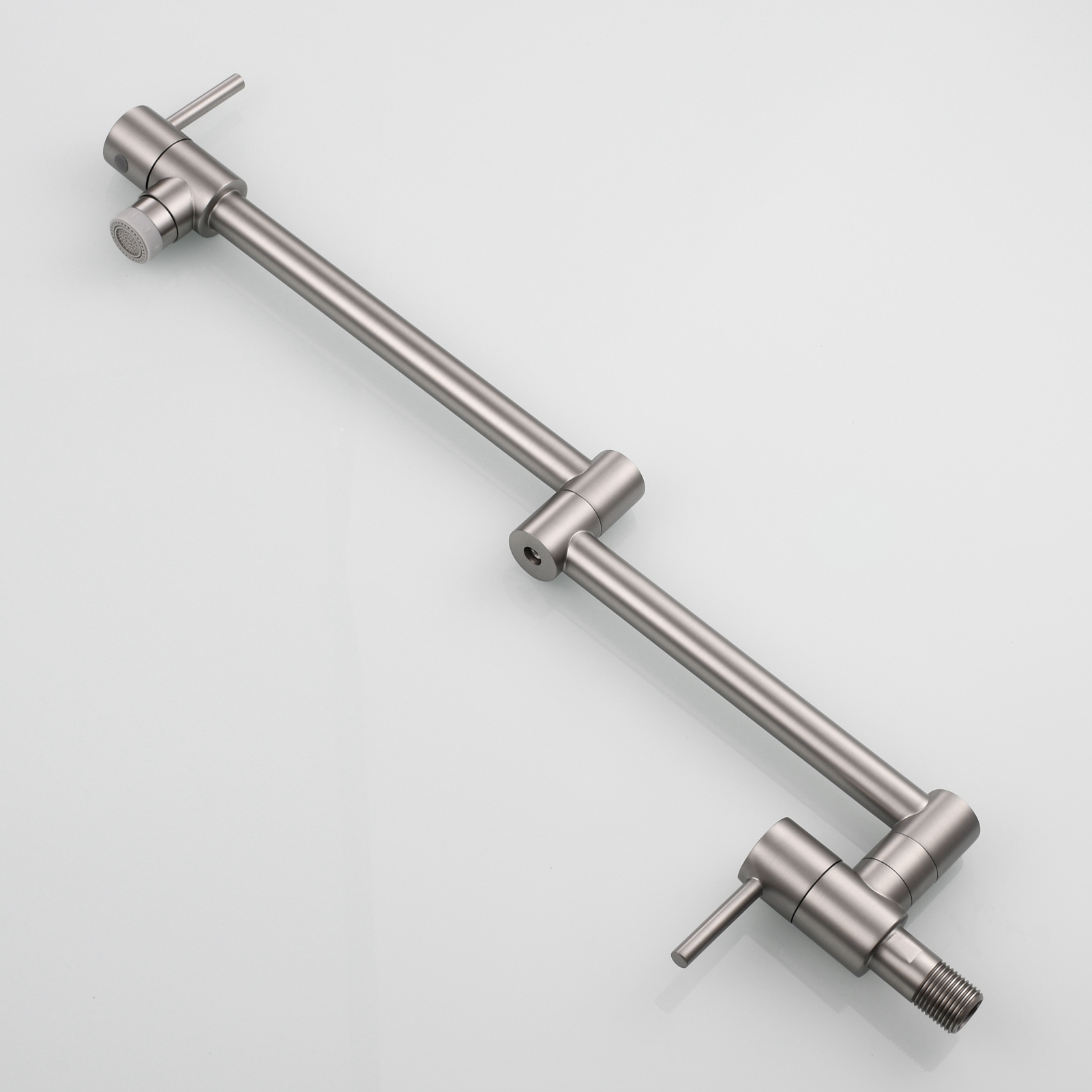 Tecmolog Brass Chrome Kitchen Faucet, Wall Mounted and Folding Kitchen Tap with Double Handle, Single Cold water Tap