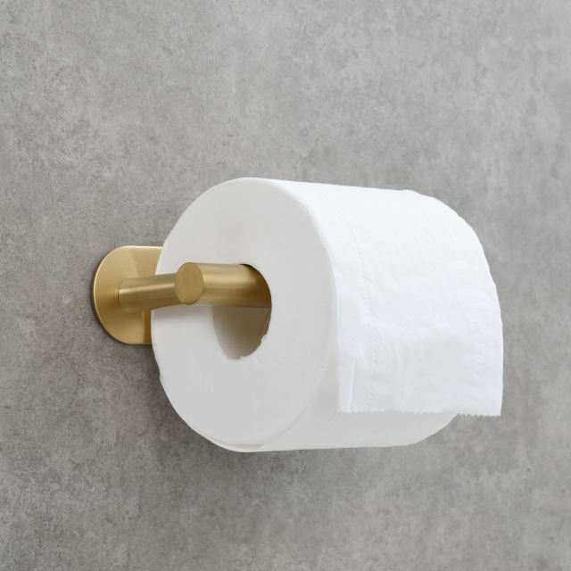 Tecmolog 304 Stainless Steel Bathroom Roll Paper Holder,  Wall Mount Adhesive Toilet Paper Holder, Brushed Nickel/Rectangle/Black/Golden
