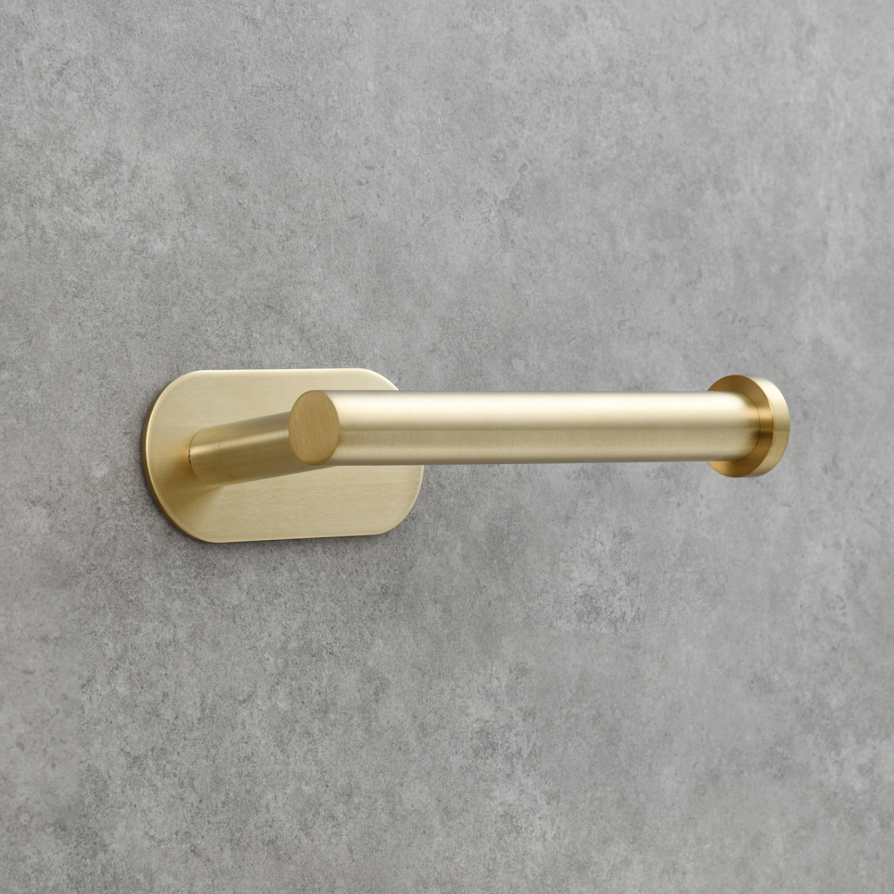 Tecmolog 304 Stainless Steel Bathroom Roll Paper Holder,  Wall Mount Adhesive Toilet Paper Holder, Brushed Nickel/Rectangle/Black/Golden