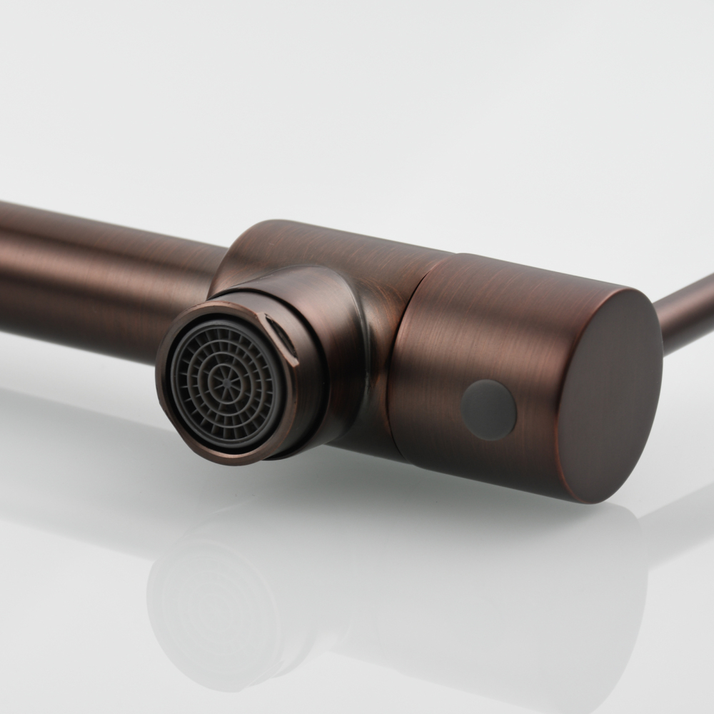 Tecmolog Brass Chrome Kitchen Faucet, Wall Mounted and Folding Kitchen Tap with Double Handle, Single Cold water Tap