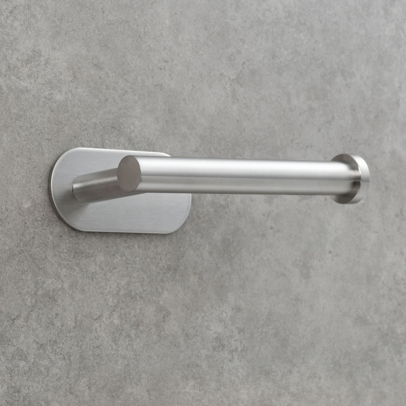 Tecmolog 304 Stainless Steel Bathroom Roll Paper Holder,  Wall Mount Adhesive Toilet Paper Holder, Brushed Nickel/Rectangle/Black/Golden