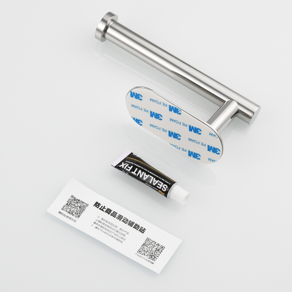 Tecmolog 304 Stainless Steel Bathroom Roll Paper Holder,  Wall Mount Adhesive Toilet Paper Holder, Brushed Nickel/Rectangle/Black/Golden