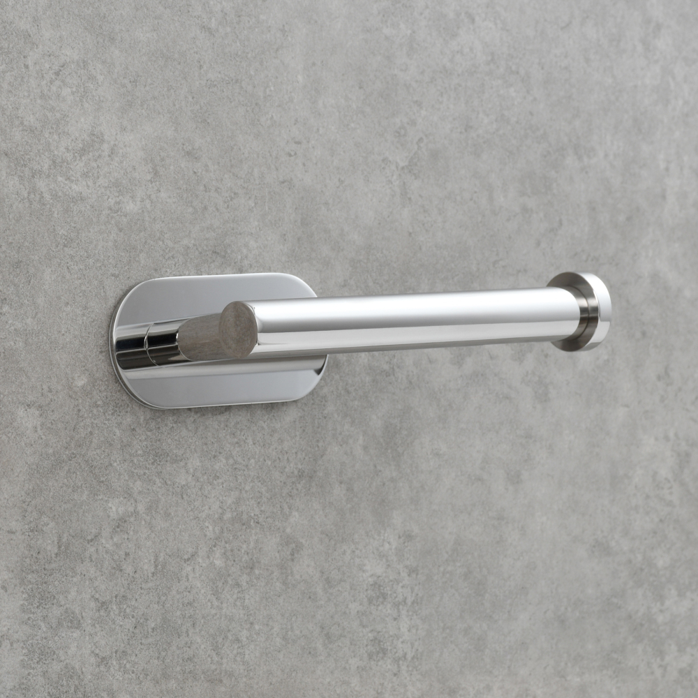 Tecmolog 304 Stainless Steel Bathroom Roll Paper Holder,  Wall Mount Adhesive Toilet Paper Holder, Brushed Nickel/Rectangle/Black/Golden