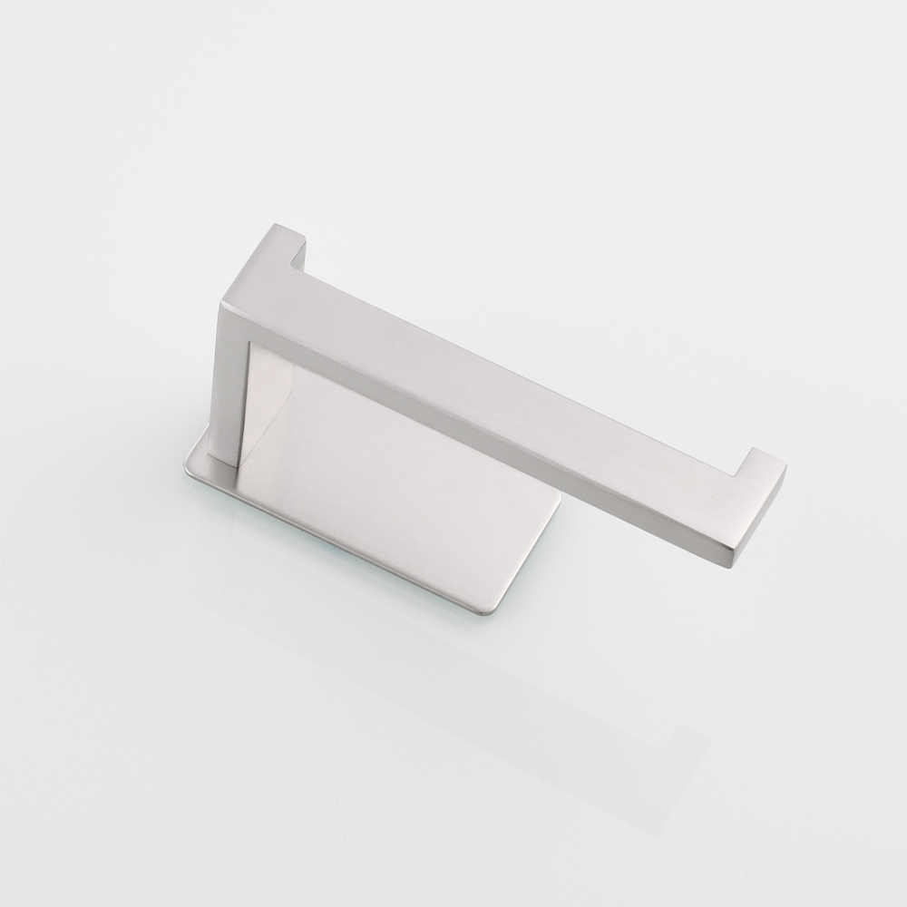 Tecmolog 304 Stainless Steel Bathroom Roll Paper Holder,  Wall Mount Adhesive Toilet Paper Holder, Brushed Nickel/Rectangle/Black/Golden