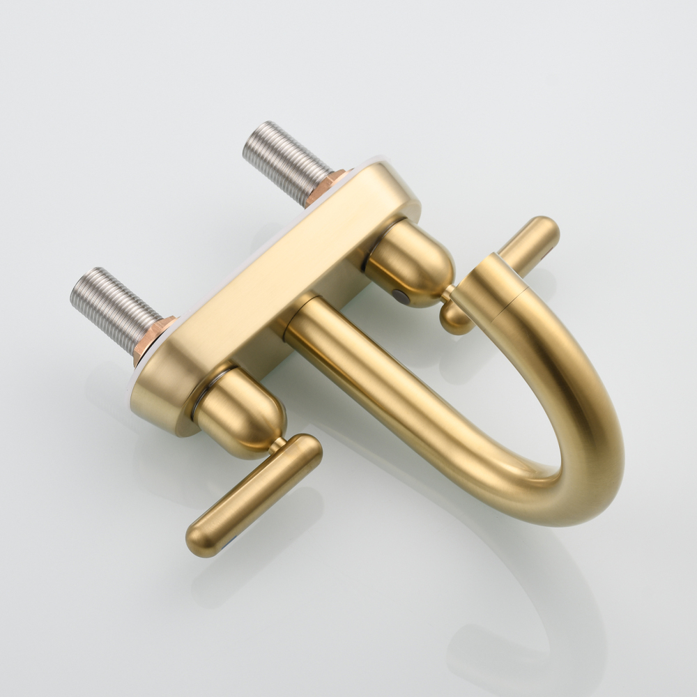 Tecmolog Brass Deck Mounted Bathroom Basin Water Mixer Double Handle Hot and Cold Tap Chrome/Nickel/Black/Brushed Gold