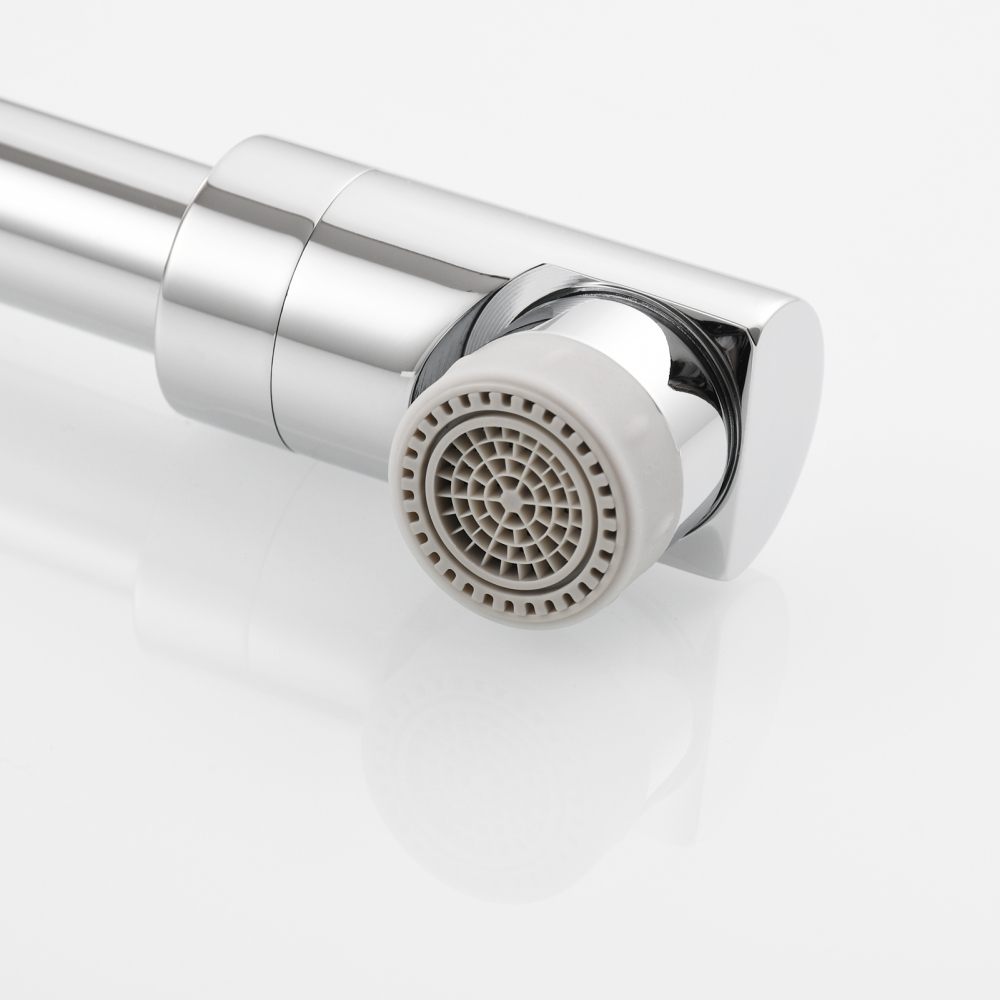 Tecmolog Kitchen Faucet Chrome Wall Mount Pot Filler Faucet Brass 360 Rotatable Folding Lengthened Folding single Handle Unique Cold Water Tap