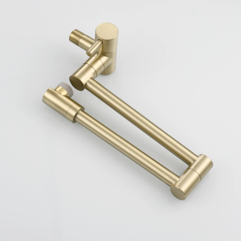 Tecmolog Kitchen Faucet Chrome Wall Mount Pot Filler Faucet Brass 360 Rotatable Folding Lengthened Folding single Handle Unique Cold Water Tap
