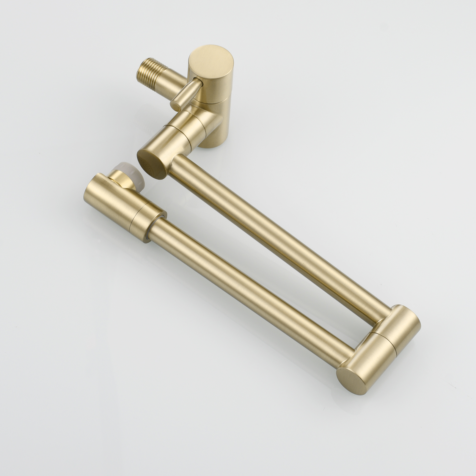 Tecmolog Kitchen Faucet Chrome Wall Mount Pot Filler Faucet Brass 360 Rotatable Folding Lengthened Folding single Handle Unique Cold Water Tap