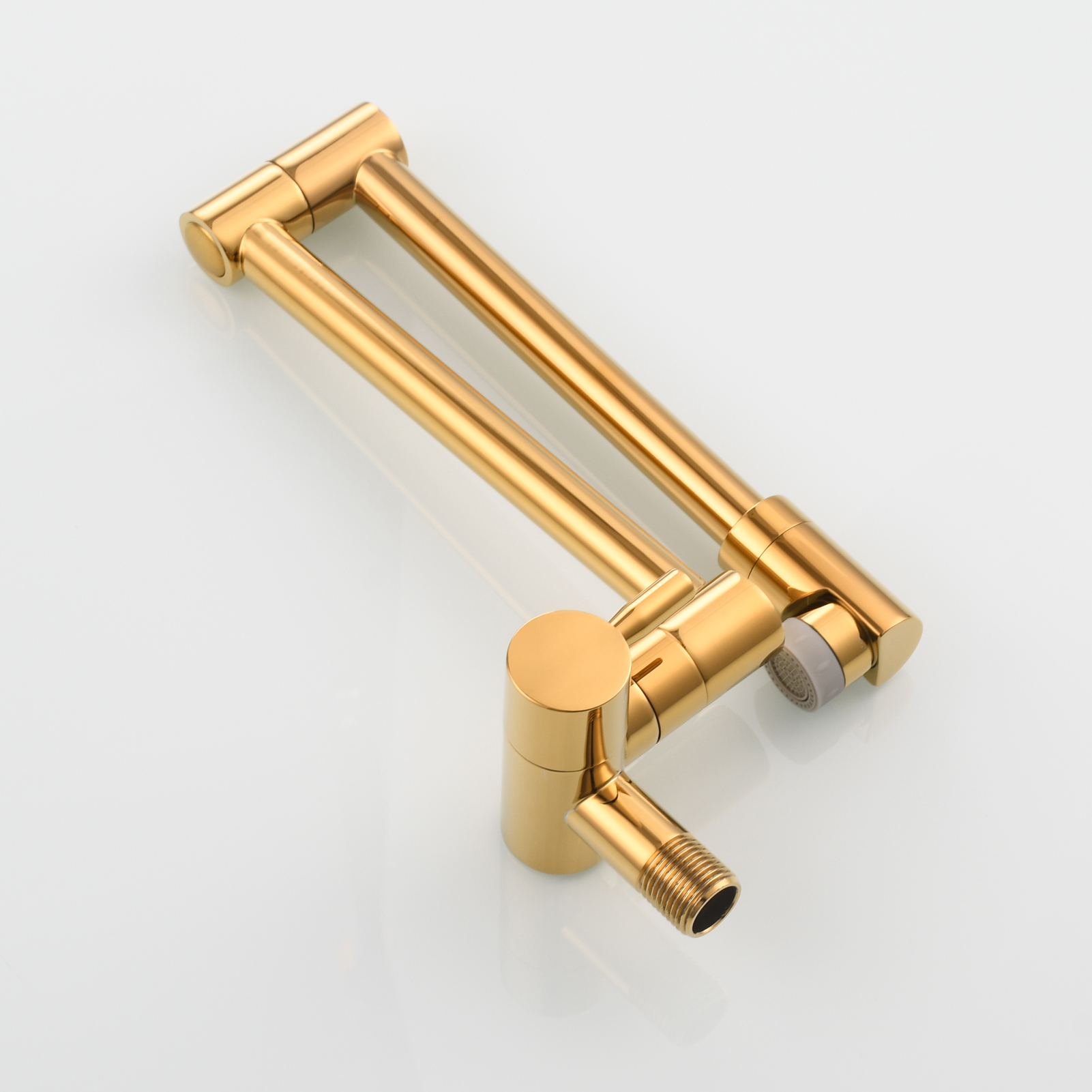 Tecmolog Kitchen Faucet Chrome Wall Mount Pot Filler Faucet Brass 360 Rotatable Folding Lengthened Folding single Handle Unique Cold Water Tap