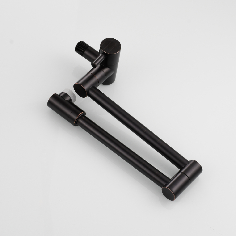 Tecmolog Kitchen Faucet Chrome Wall Mount Pot Filler Faucet Brass 360 Rotatable Folding Lengthened Folding single Handle Unique Cold Water Tap