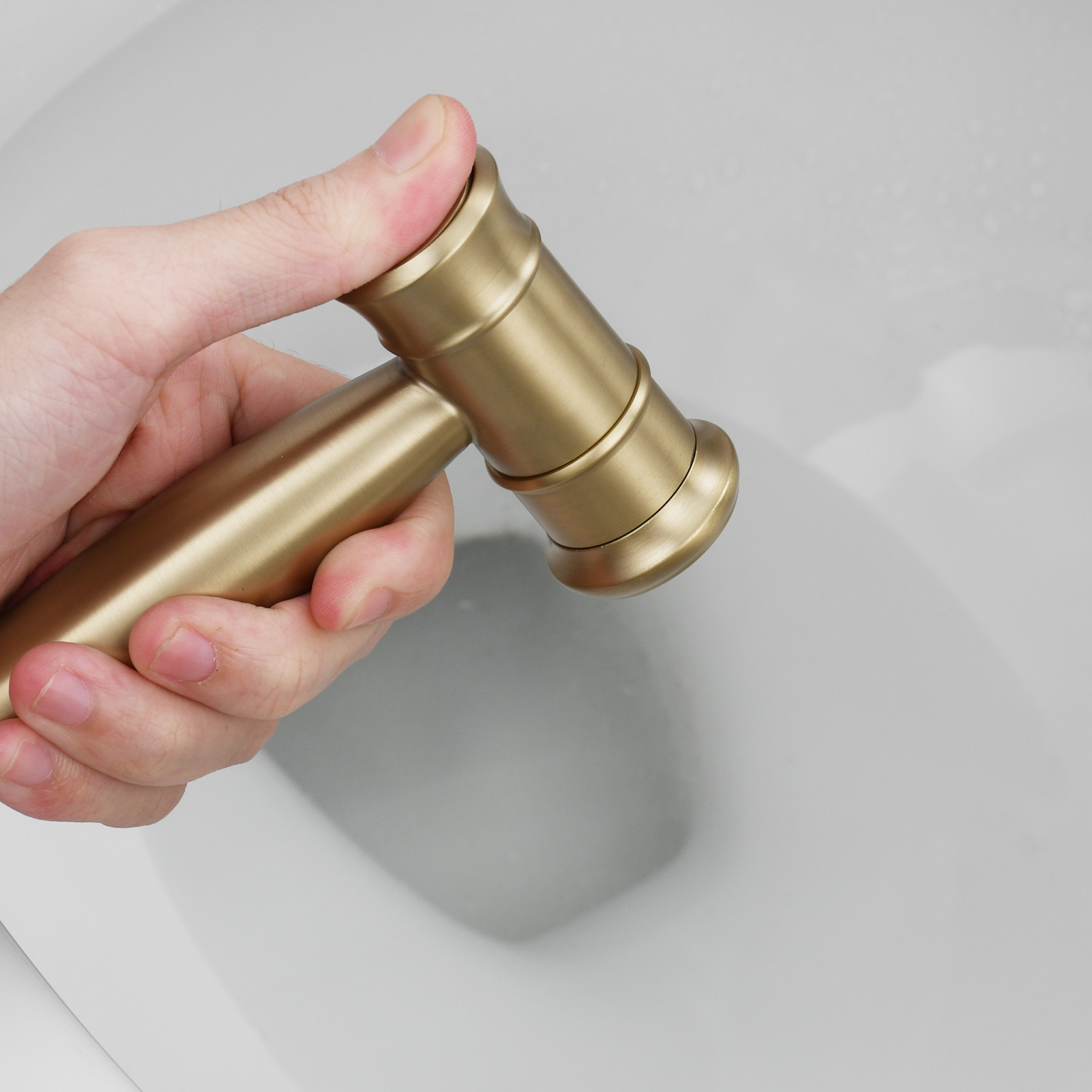 Tecmolog 304 Stainless Steel Bidet Sprayer Set Dual Function Handheld Bidet Sprayer with Brass Diverter,Nickel/Black/Brushed Gold