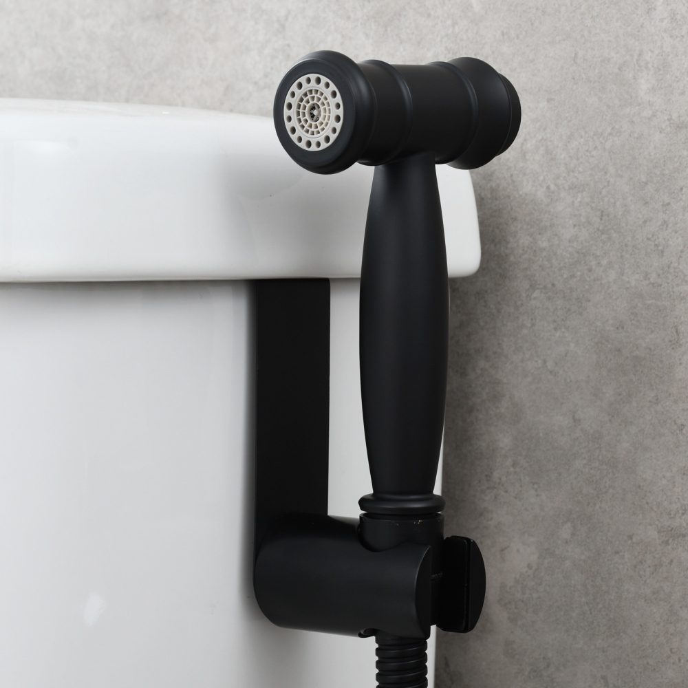 Tecmolog 304 Stainless Steel Bidet Sprayer Set Dual Function Handheld Bidet Sprayer with Brass Diverter,Nickel/Black/Brushed Gold