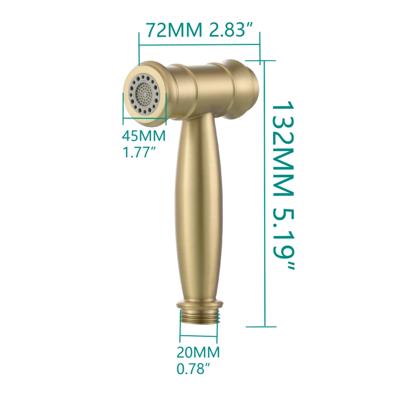 Tecmolog 304 Stainless Steel Bidet Sprayer Set Dual Function Handheld Bidet Sprayer with Brass Diverter,Nickel/Black/Brushed Gold