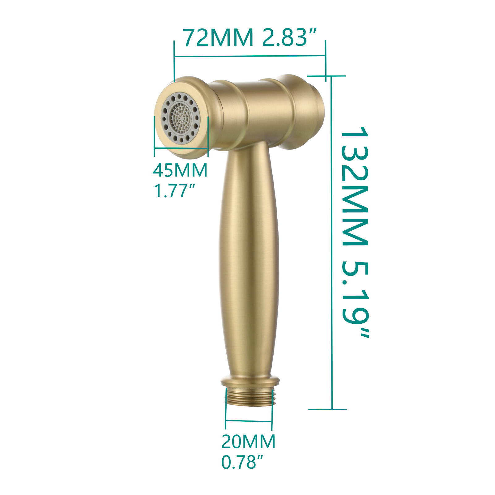 Tecmolog 304 Stainless Steel Bidet Sprayer Set Dual Function Handheld Bidet Sprayer with Brass Diverter,Nickel/Black/Brushed Gold