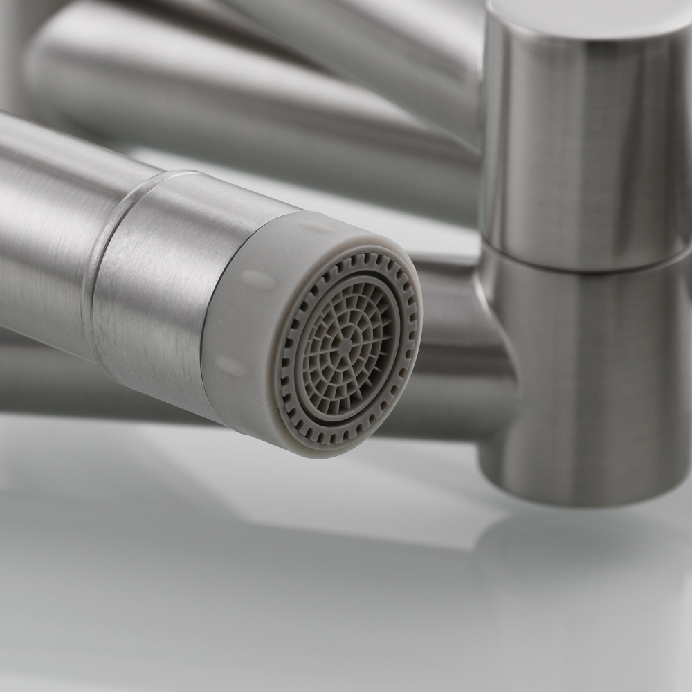 Tecmolog Pot Filler Faucet Deck Mounted Three-Section Extension Folding Kitchen Faucet Restaurant Faucets Copper Nickel/Chrome/Black triple Joint Swing Arm For Hot and Cold