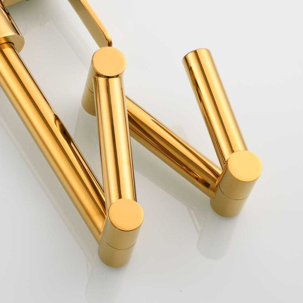 Tecmolog Pot Filler Faucet Deck Mounted Three-Section Extension Folding Kitchen Faucet Restaurant Faucets Copper Nickel/Chrome/Black triple Joint Swing Arm For Hot and Cold