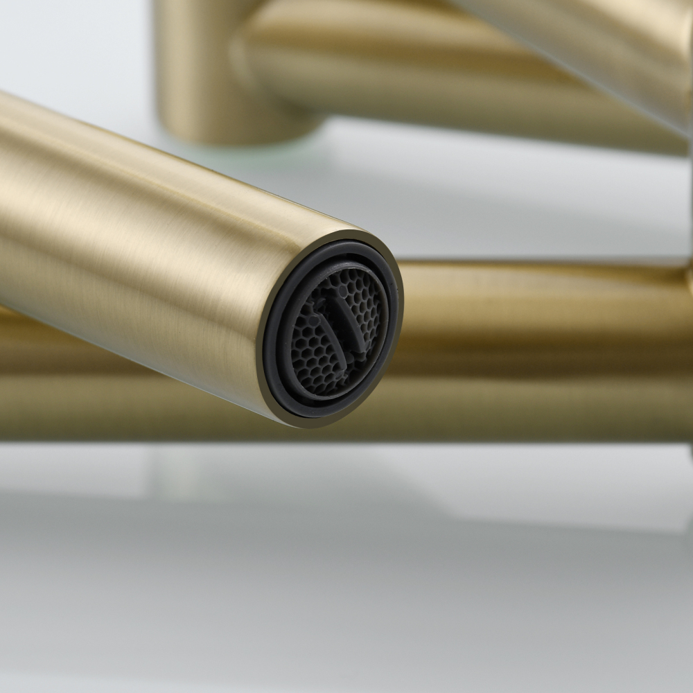 Tecmolog Pot Filler Faucet Deck Mounted Three-Section Extension Folding Kitchen Faucet Restaurant Faucets Copper Nickel/Chrome/Black triple Joint Swing Arm For Hot and Cold