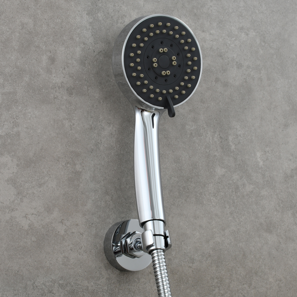 Tecmolog Nail Free Handheld Wall Mount Shower Holder Adjustable Bracket  for Bathroom Accessories,Chrome/Nickel