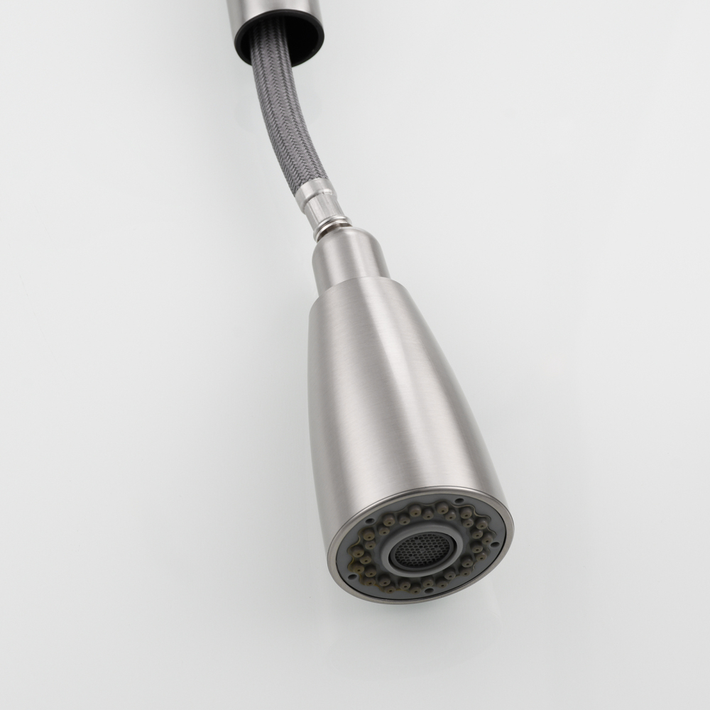 Tecmolog Brass Hot&Cold Kitchen Tap 360° Rotation Pull Out Sink Kitchen Faucet with Single Handle,Chrome,Pearl Black,Nickel