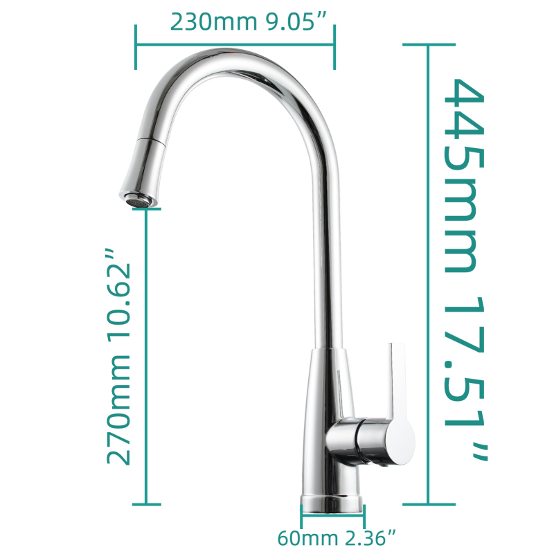 Tecmolog Brass Hot&Cold Kitchen Tap 360° Rotation Pull Out Sink Kitchen Faucet with Single Handle,Chrome,Pearl Black,Nickel