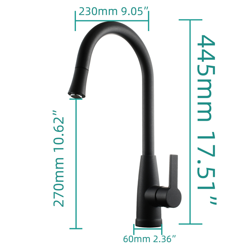 Tecmolog Brass Hot&Cold Kitchen Tap 360° Rotation Pull Out Sink Kitchen Faucet with Single Handle,Chrome,Pearl Black,Nickel