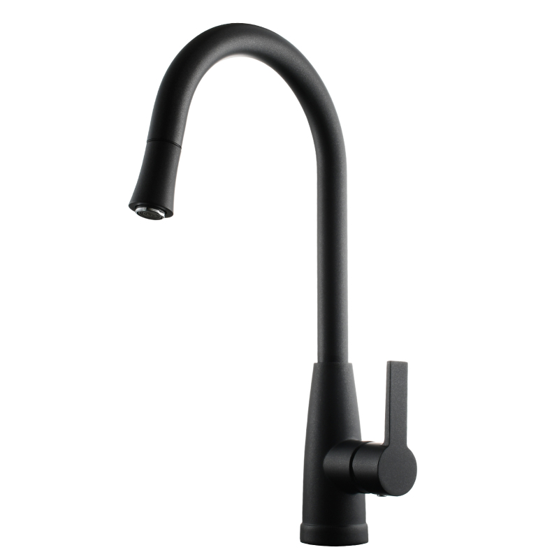 Tecmolog Brass Hot&Cold Kitchen Tap 360° Rotation Pull Out Sink Kitchen Faucet with Single Handle,Chrome,Pearl Black,Nickel