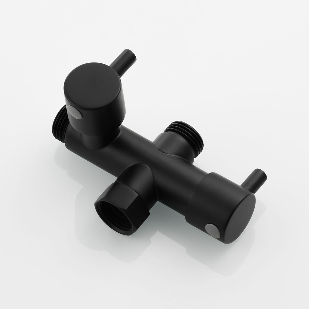 Tecmolog Brass G1/2 Dual Shut Off T-Valve Shower Diverter Y-Valve for Shower Head,Chrome/Nickel/Black