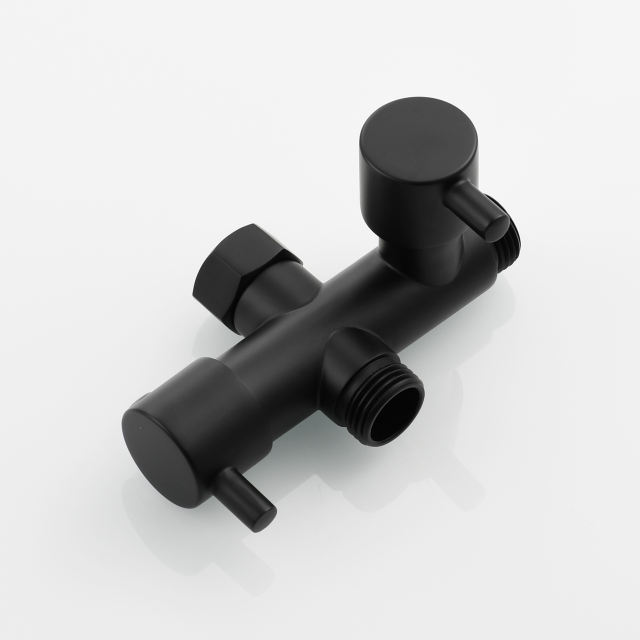 Tecmolog Brass G1/2 Dual Shut Off T-Valve Shower Diverter Y-Valve for Shower Head,Chrome/Nickel/Black