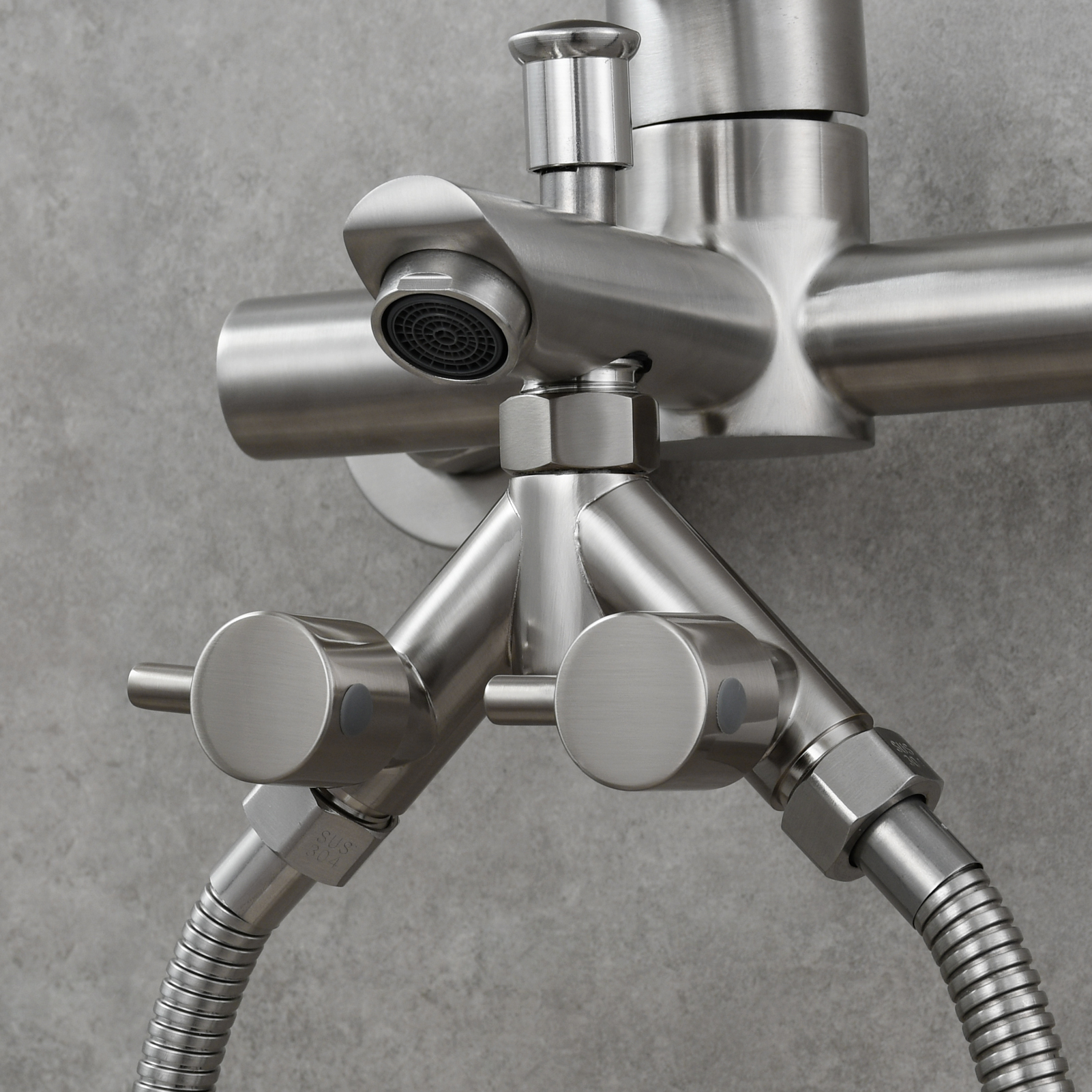 Tecmolog Brass G1/2 Dual Shut Off T-Valve Shower Diverter Y-Valve for Shower Head,Chrome/Nickel/Black