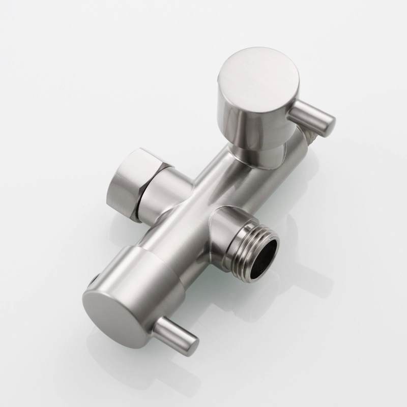 Tecmolog Brass G1/2 Dual Shut Off T-Valve Shower Diverter Y-Valve for Shower Head,Chrome/Nickel/Black