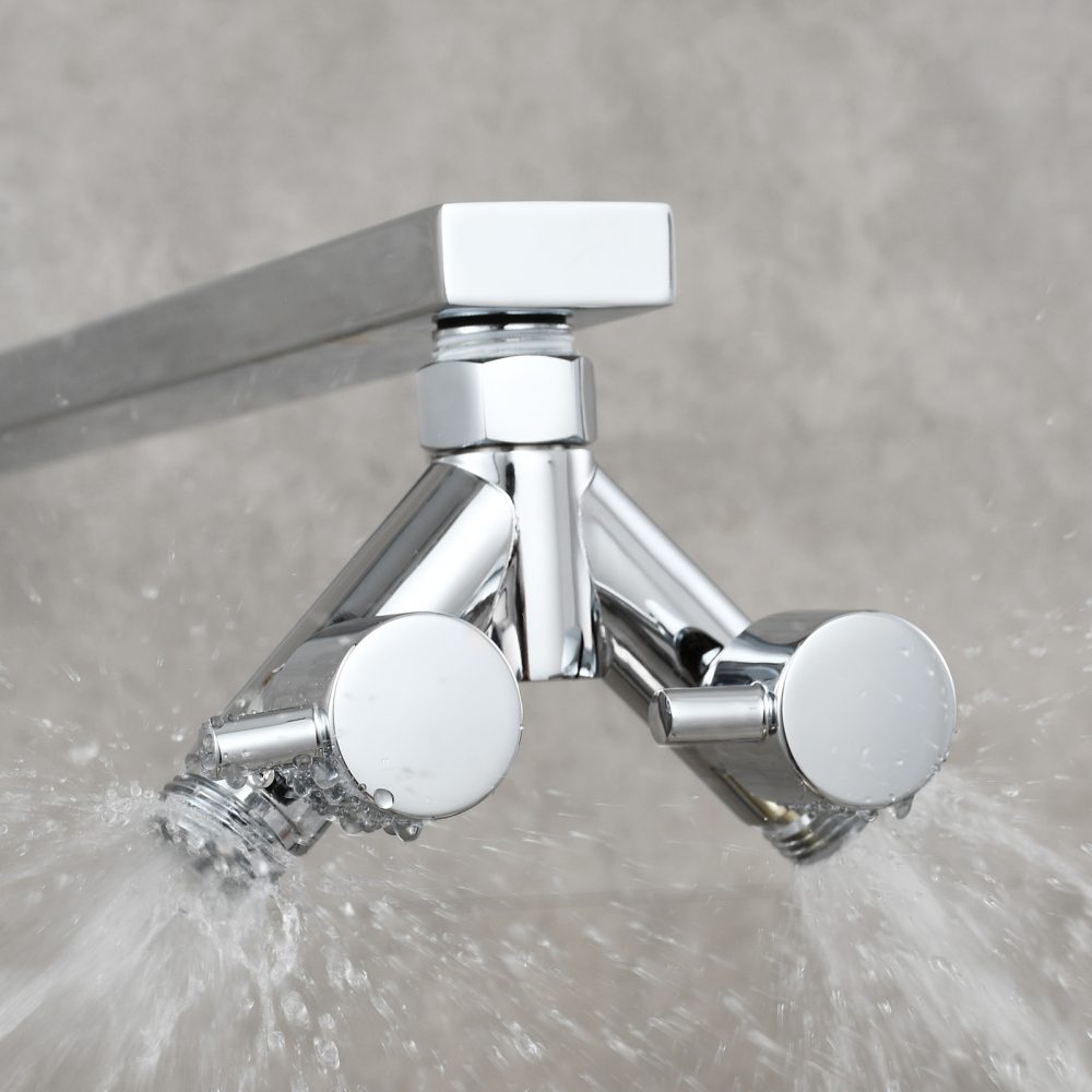 Tecmolog Brass G1/2 Dual Shut Off T-Valve Shower Diverter Y-Valve for Shower Head,Chrome/Nickel/Black